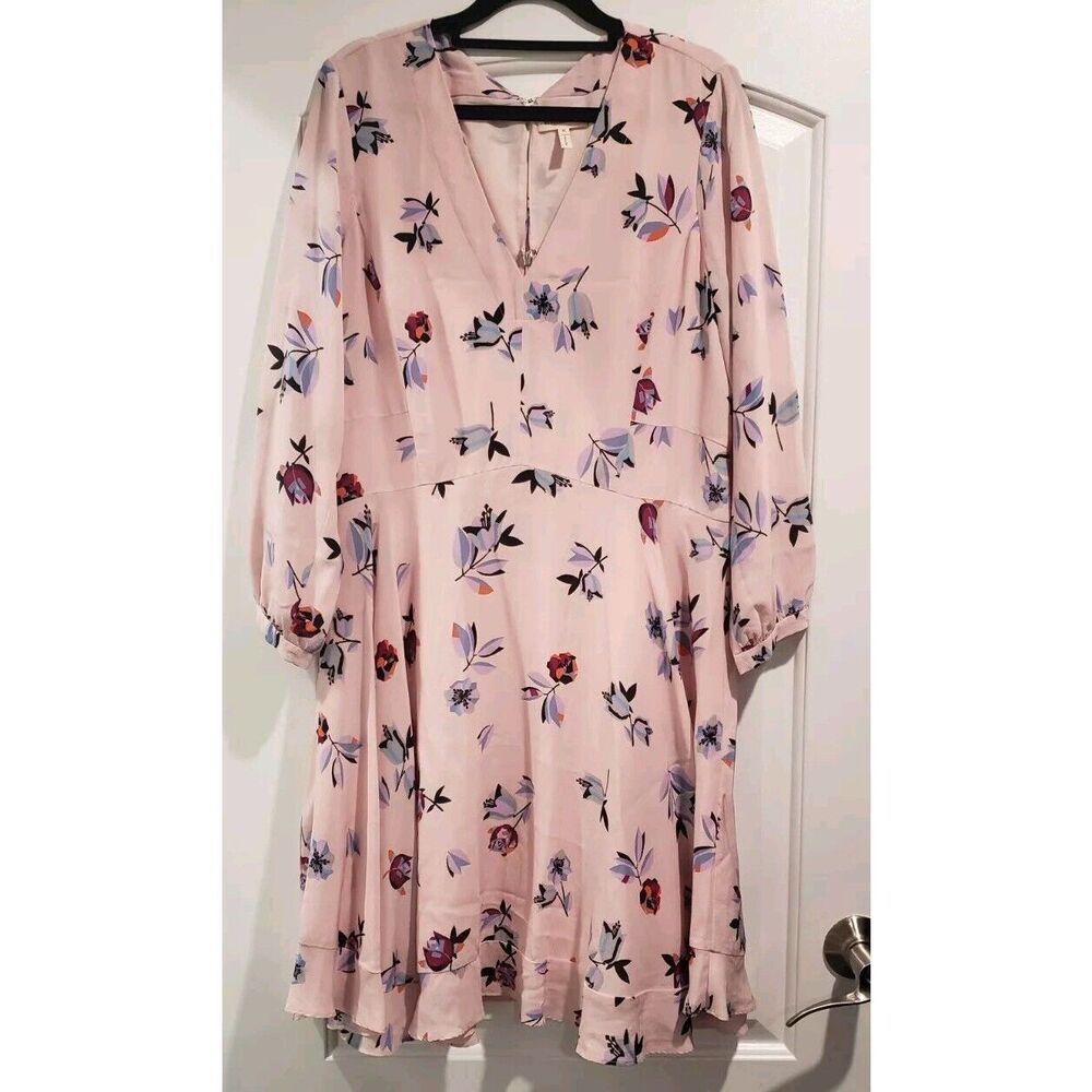 Rebecca Taylor Bellflower Floral Silk Fit & Flare Dress Pink‎ Size 10 100% Silk